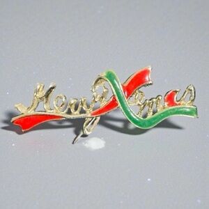 Festive Merry Christmas Brooch